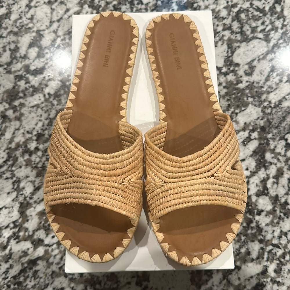 Gianni Bini Shoes - Gianni Bini Tan Woven Flat Sandals